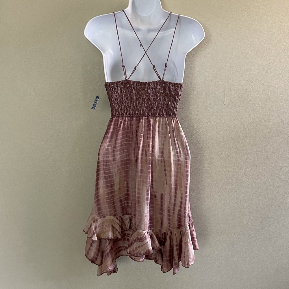 Free People Adella Tie Dye Slip Dress in Plum NWT - Picture 9 of 10